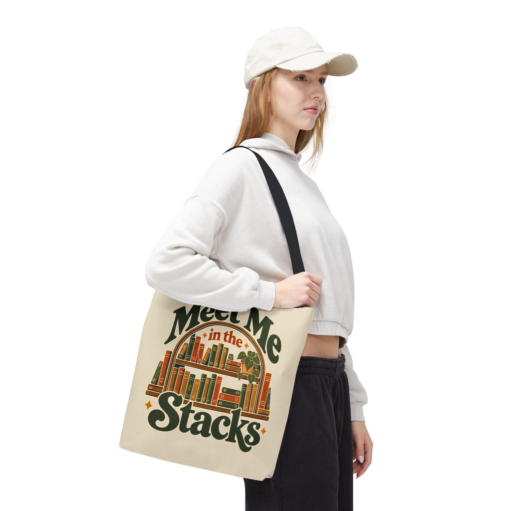 Meet Me in the Stacks Canvas Tote Bag