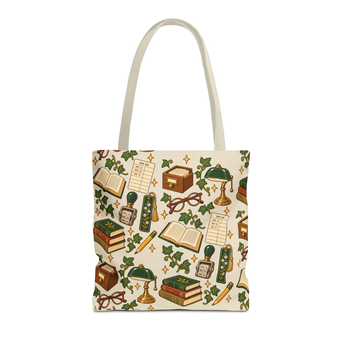 Vintage Library Essentials Pattern Tote Bag