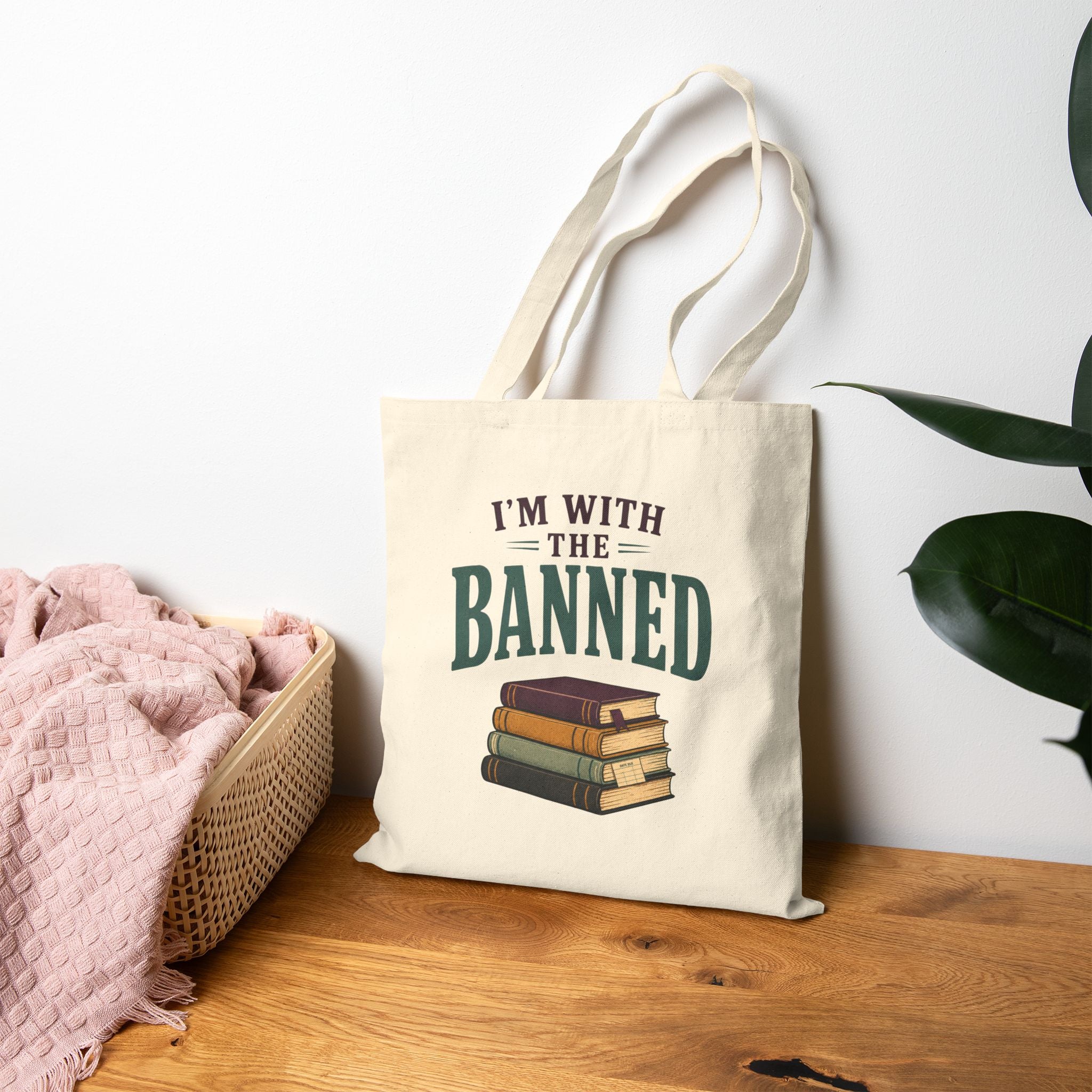 I’m With the Banned Library Book Tote Bag
