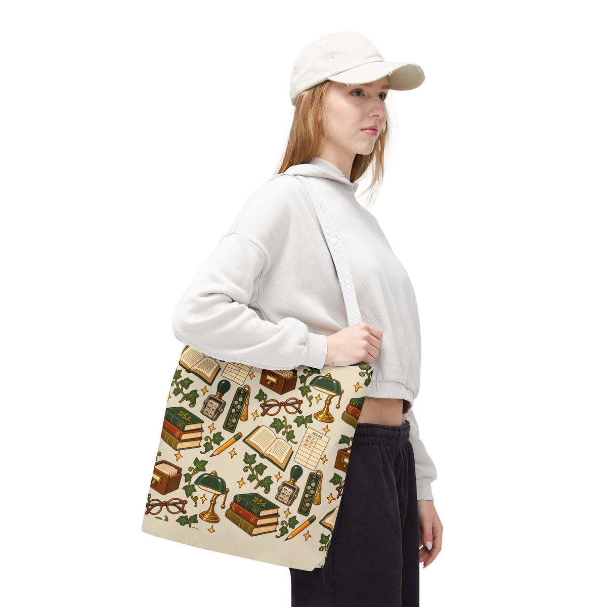Vintage Library Essentials Pattern Tote Bag