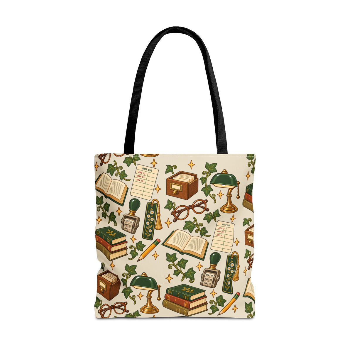 Vintage Library Essentials Pattern Tote Bag