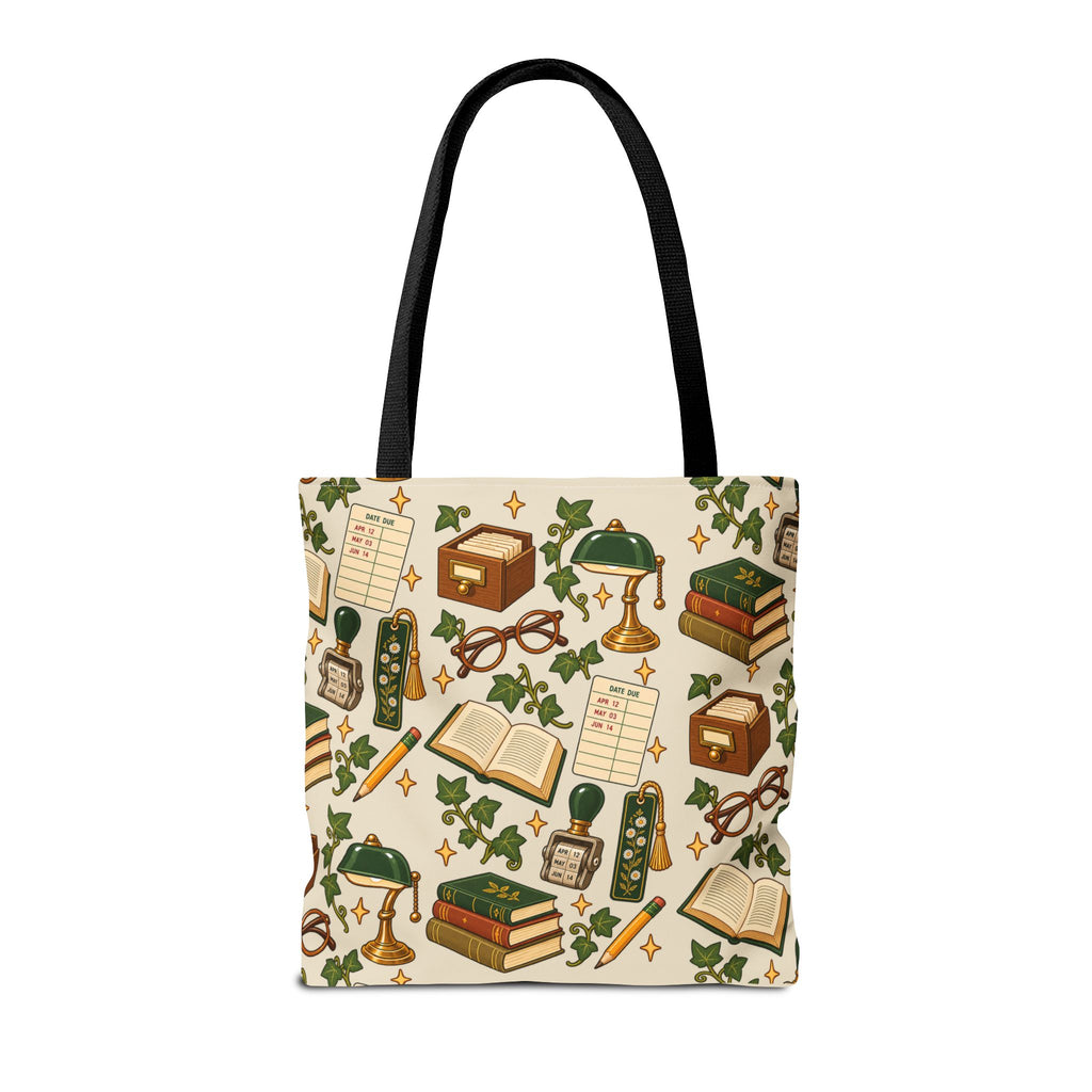 Vintage Library Essentials Pattern Tote Bag