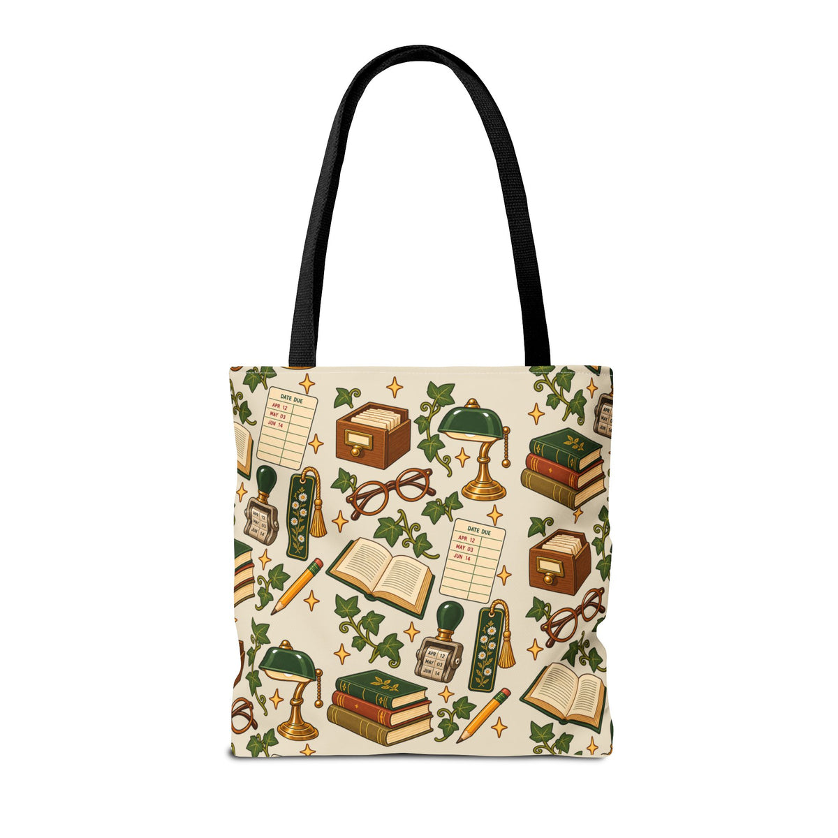 Vintage Library Essentials Pattern Tote Bag