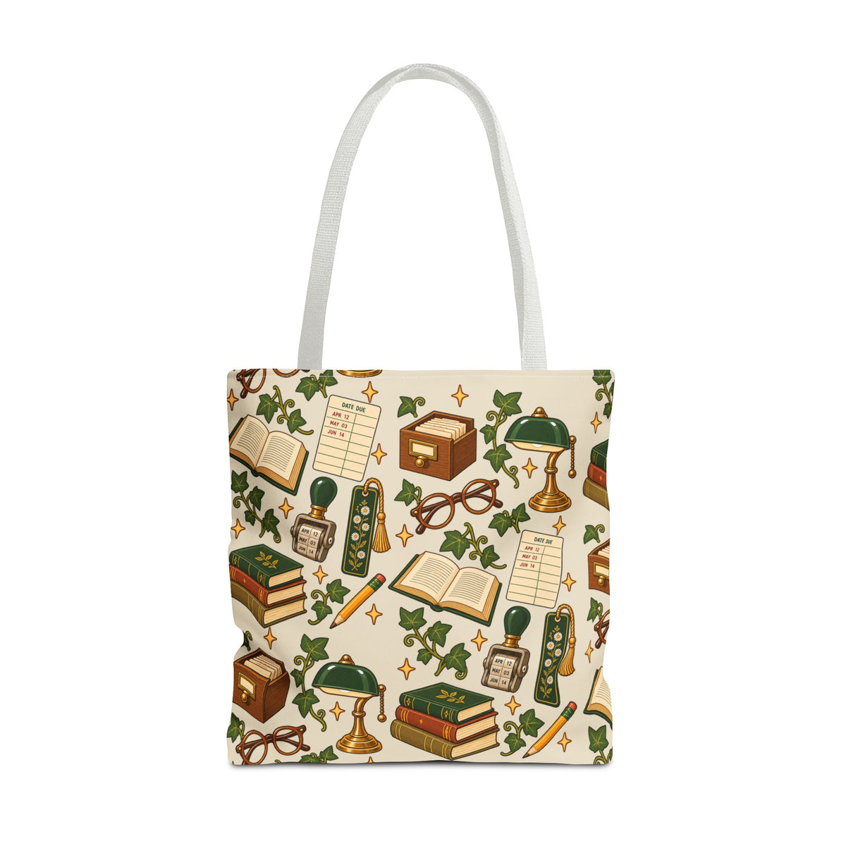 Vintage Library Essentials Pattern Tote Bag