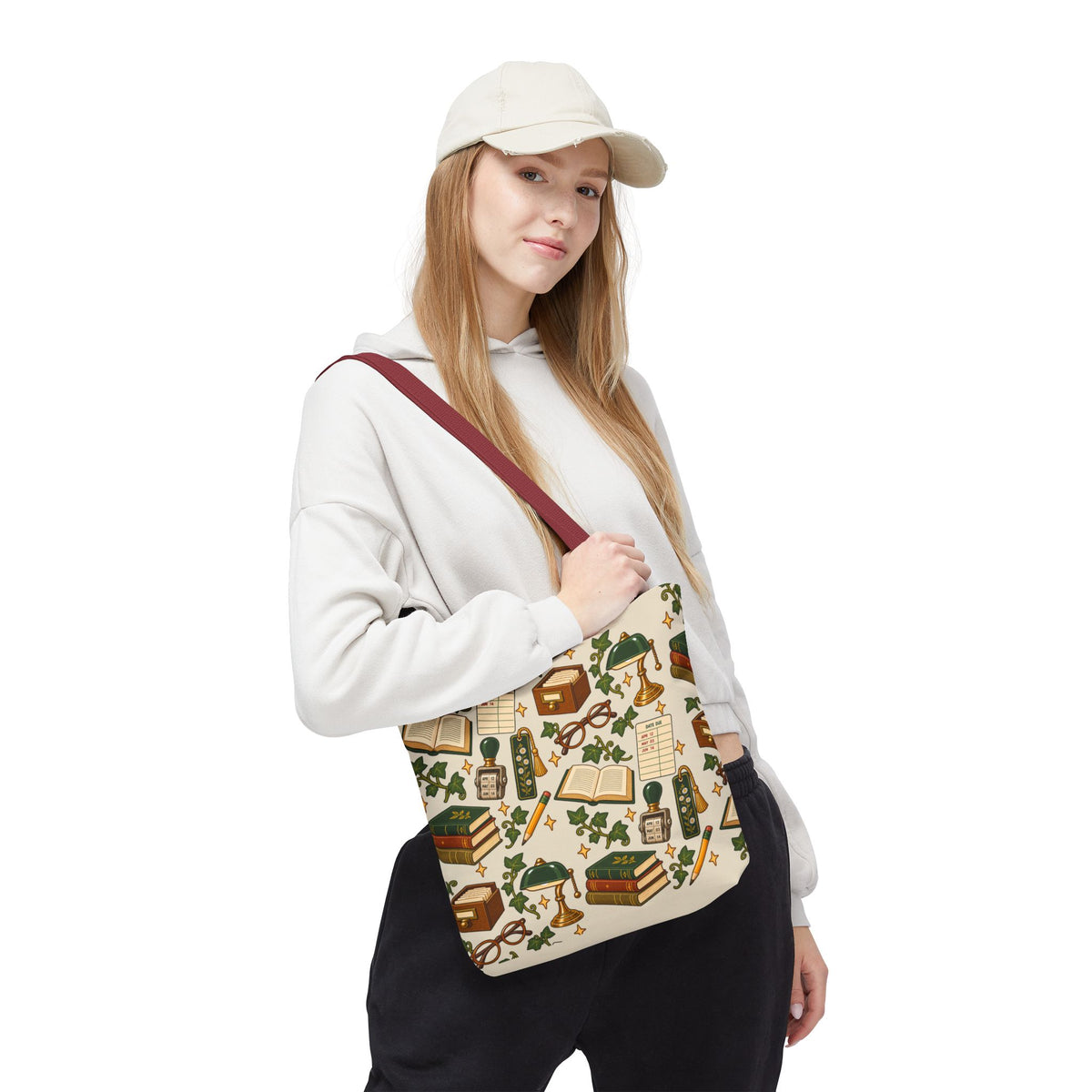 Vintage Library Essentials Pattern Tote Bag