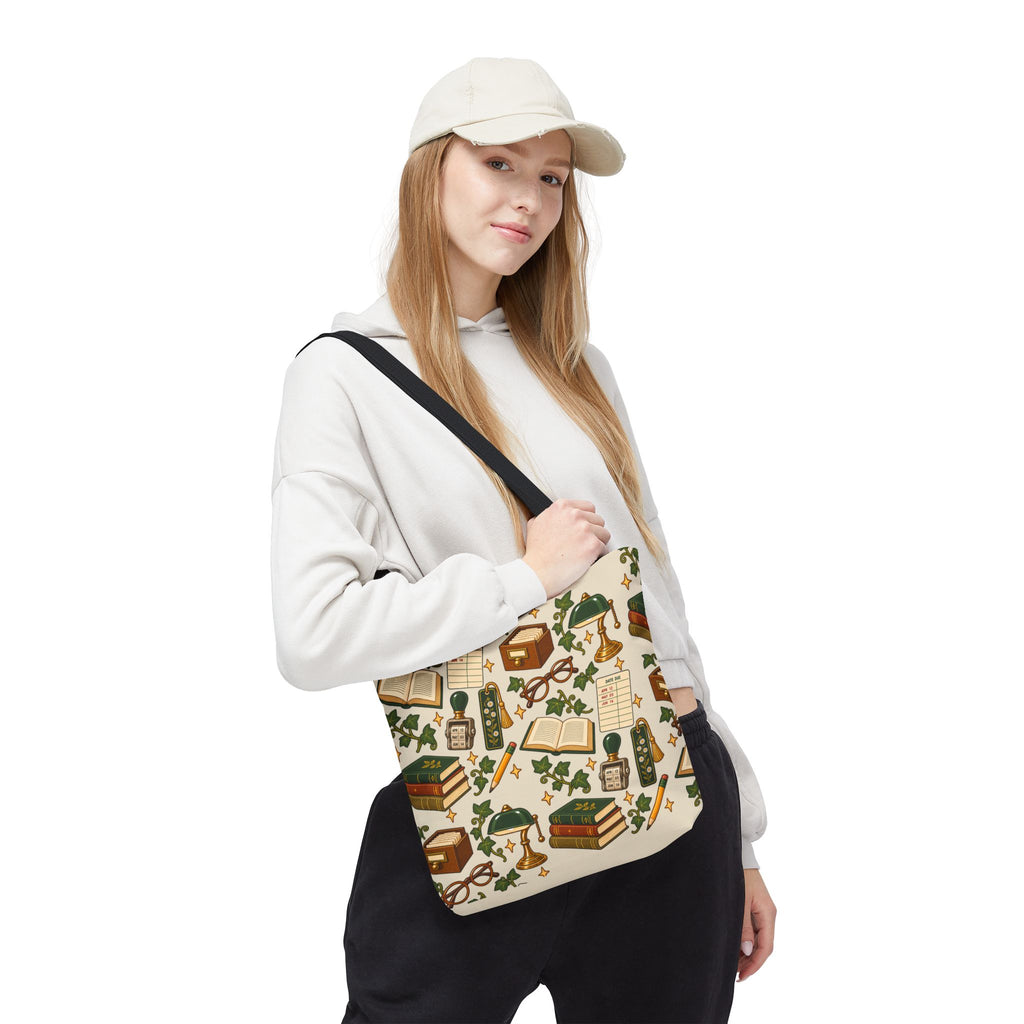 Vintage Library Essentials Pattern Tote Bag