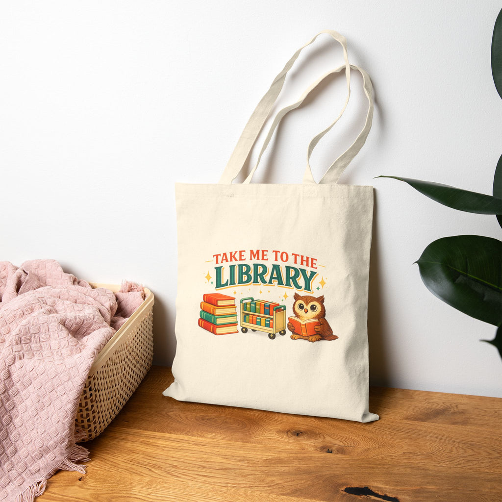 Take Me to the Library Owl Book Tote Bag