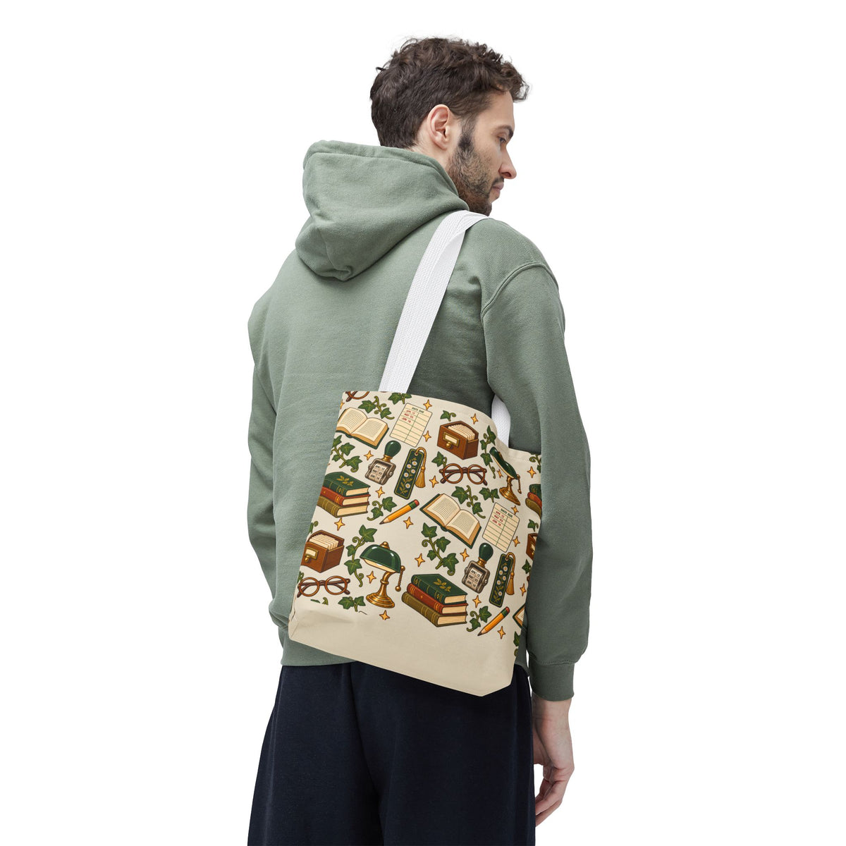 Vintage Library Essentials Pattern Tote Bag