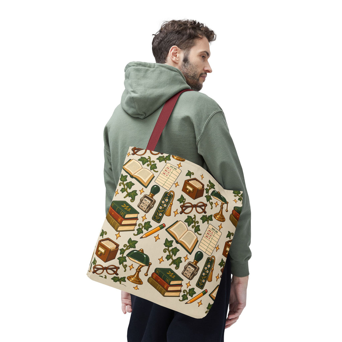 Vintage Library Essentials Pattern Tote Bag