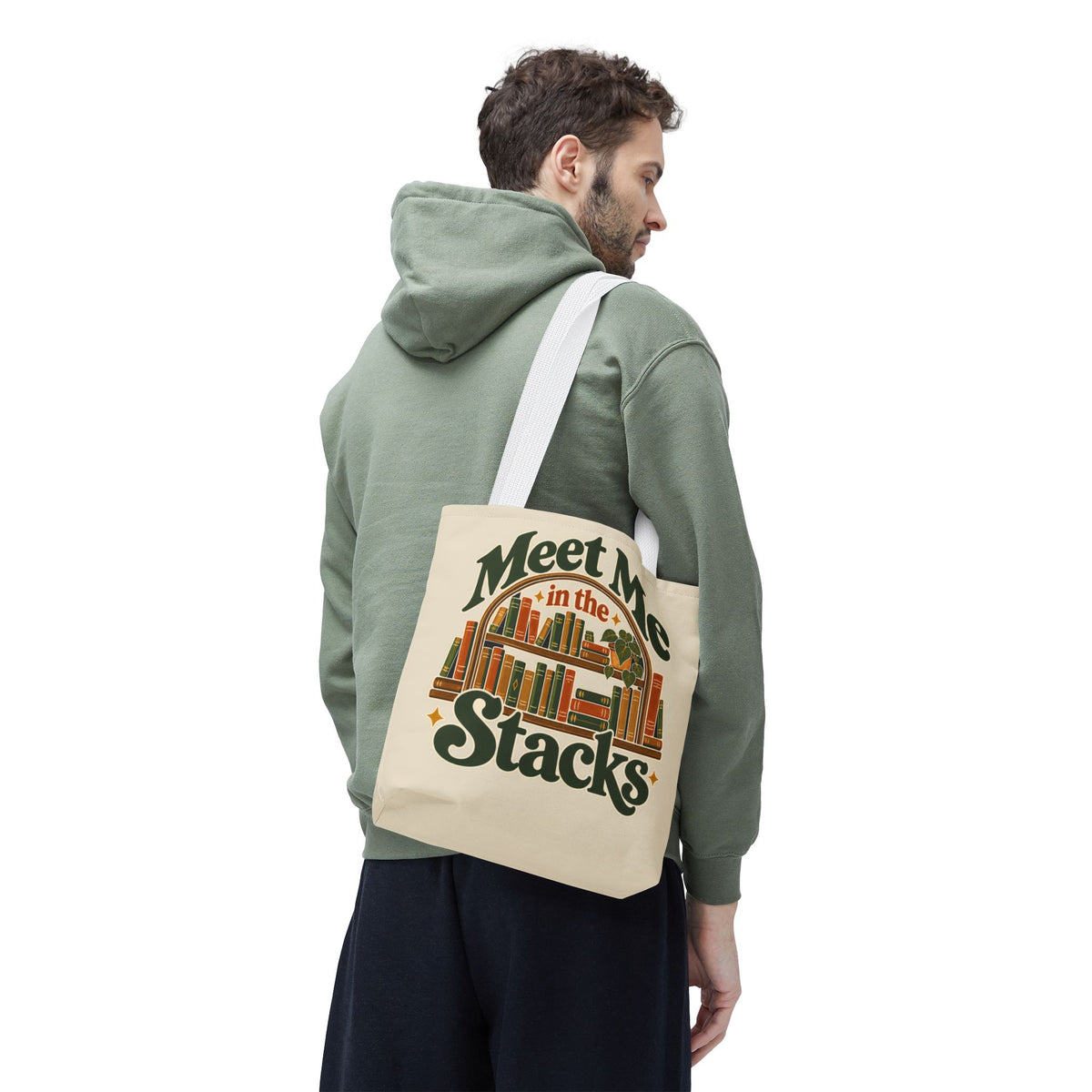 Meet Me in the Stacks Canvas Tote Bag
