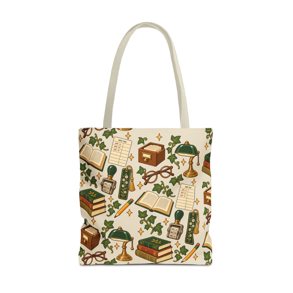 Vintage Library Essentials Pattern Tote Bag
