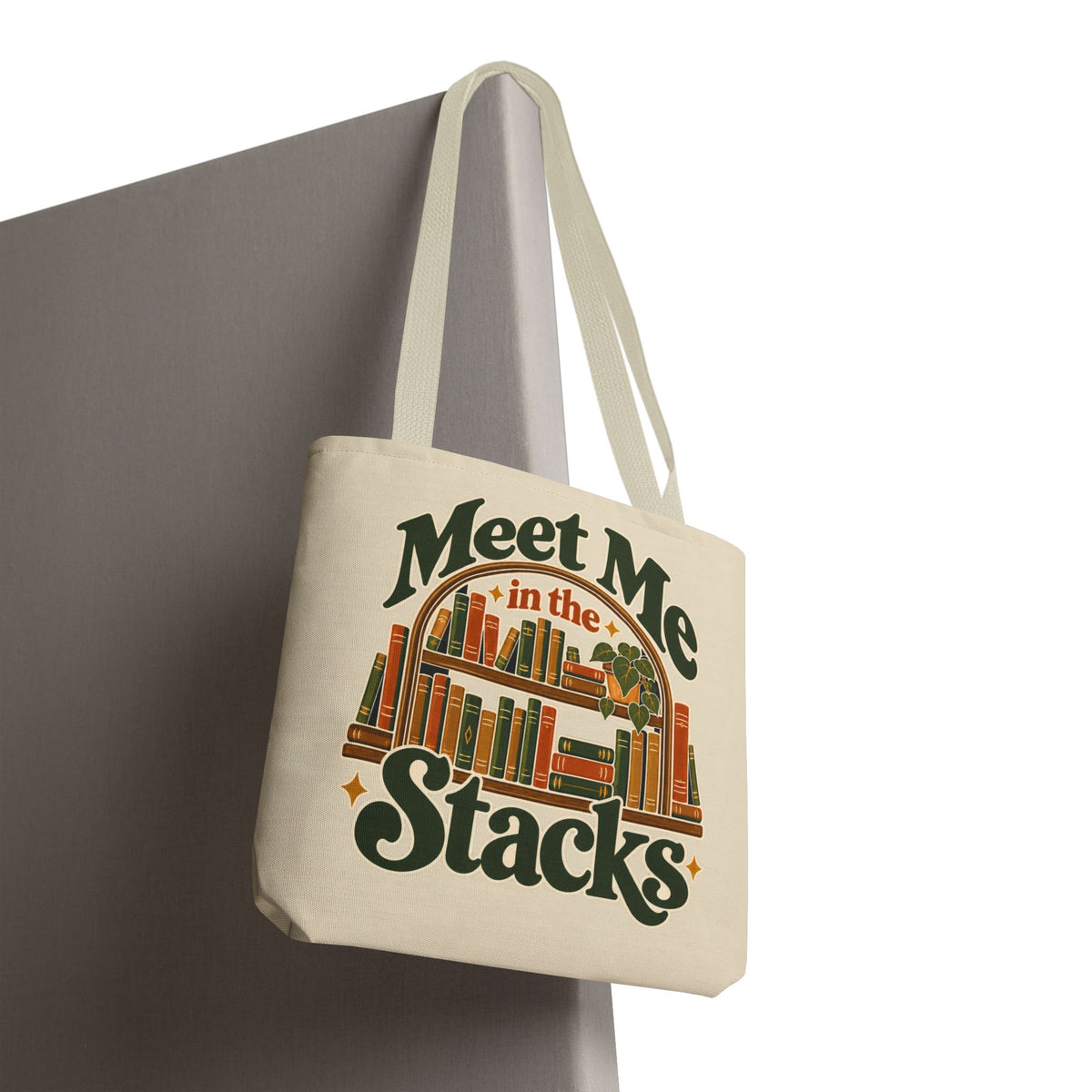 Meet Me in the Stacks Canvas Tote Bag