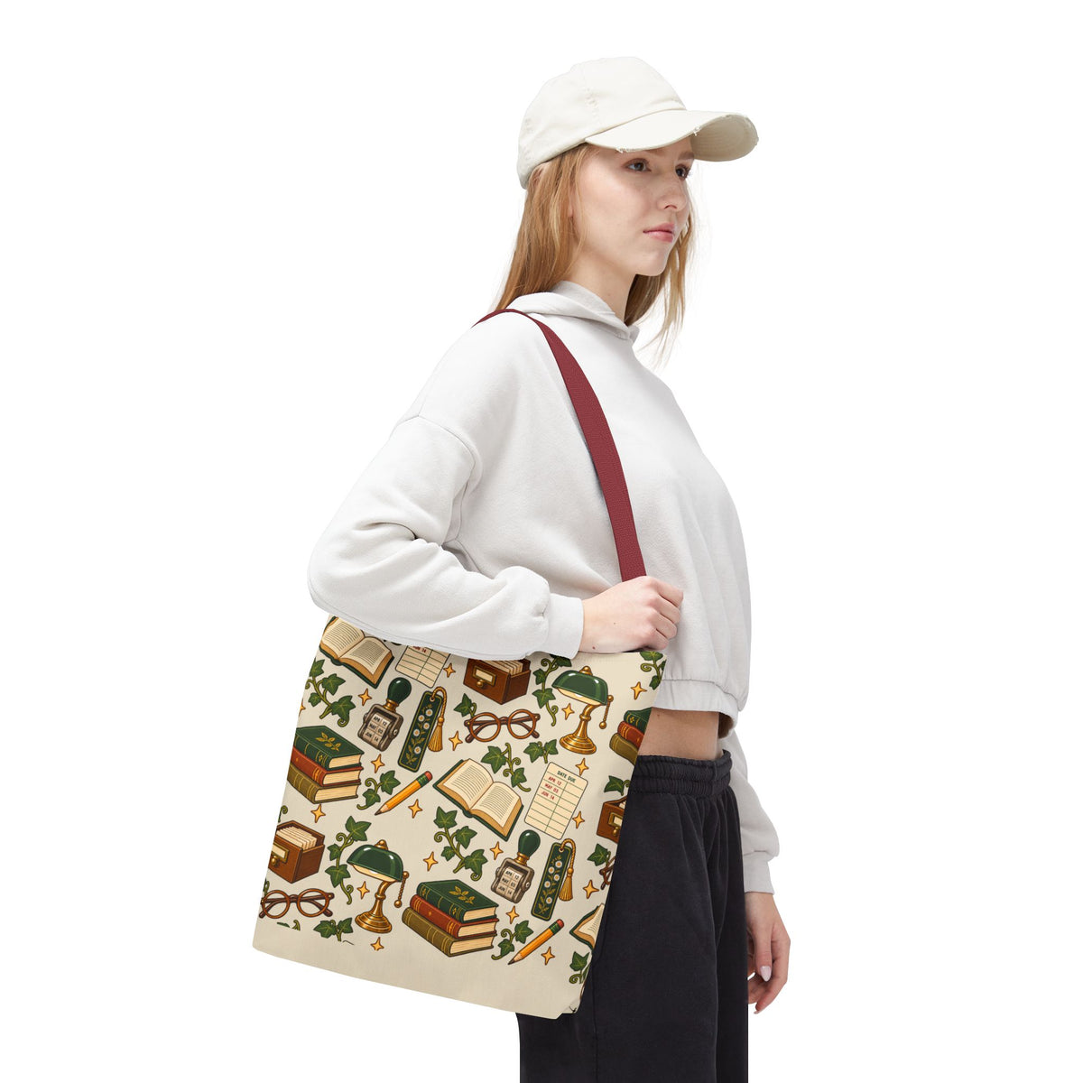 Vintage Library Essentials Pattern Tote Bag