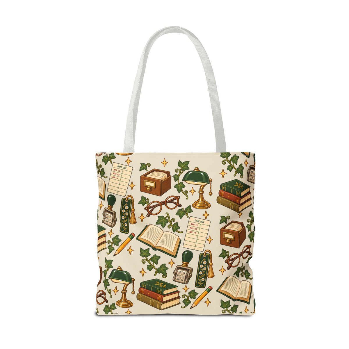 Vintage Library Essentials Pattern Tote Bag