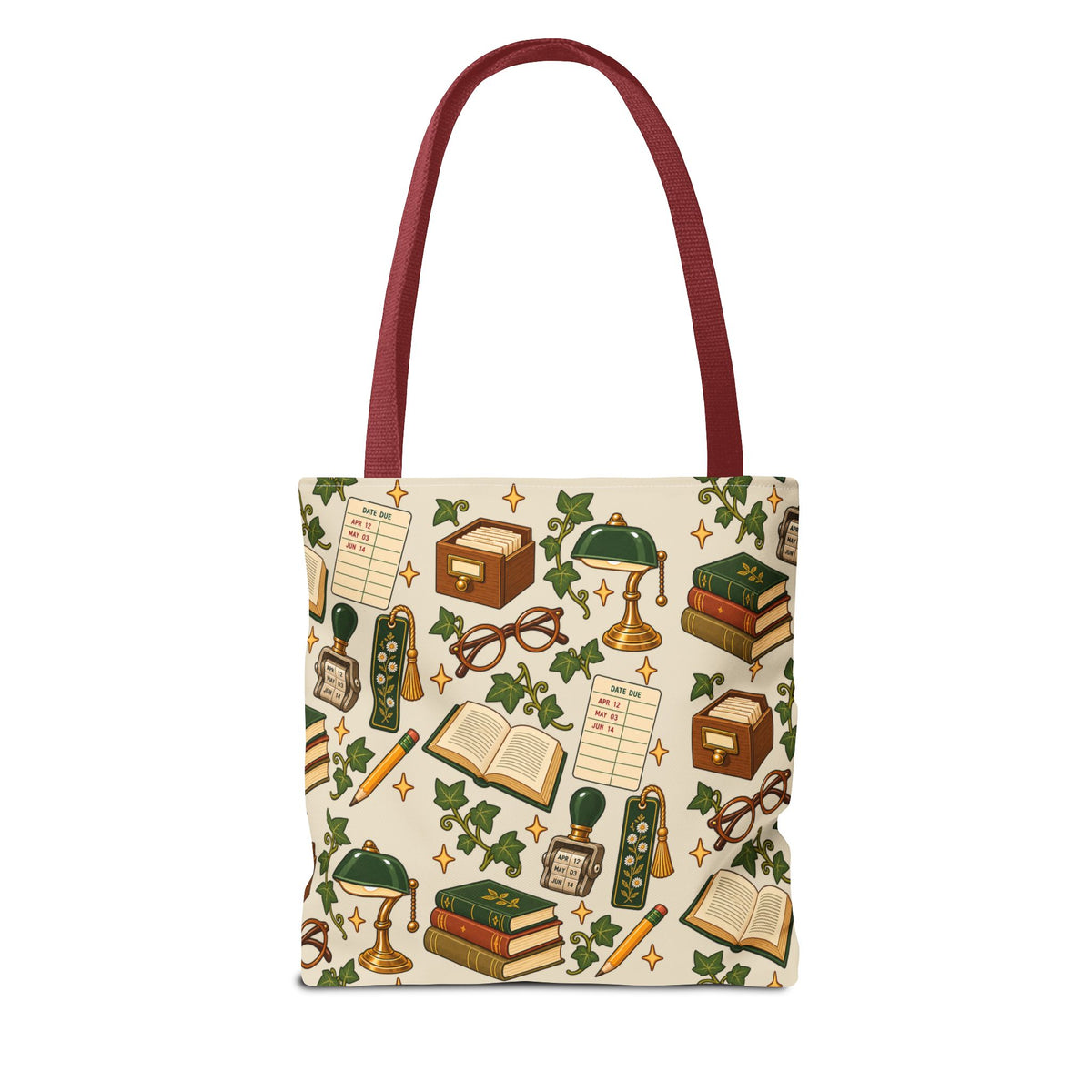 Vintage Library Essentials Pattern Tote Bag