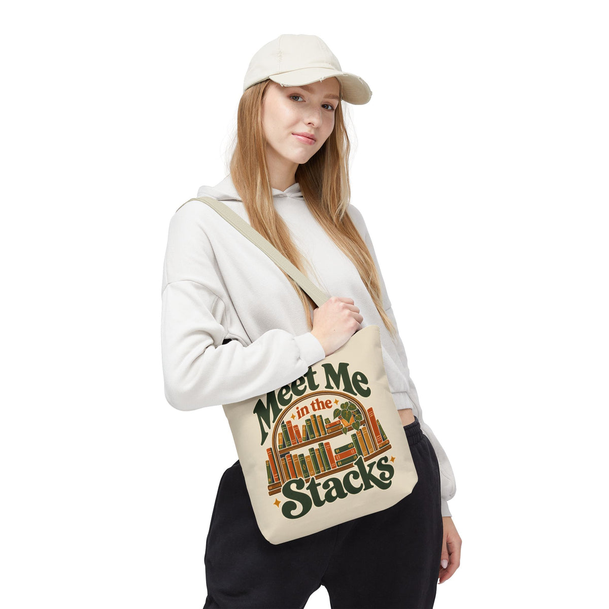 Meet Me in the Stacks Canvas Tote Bag