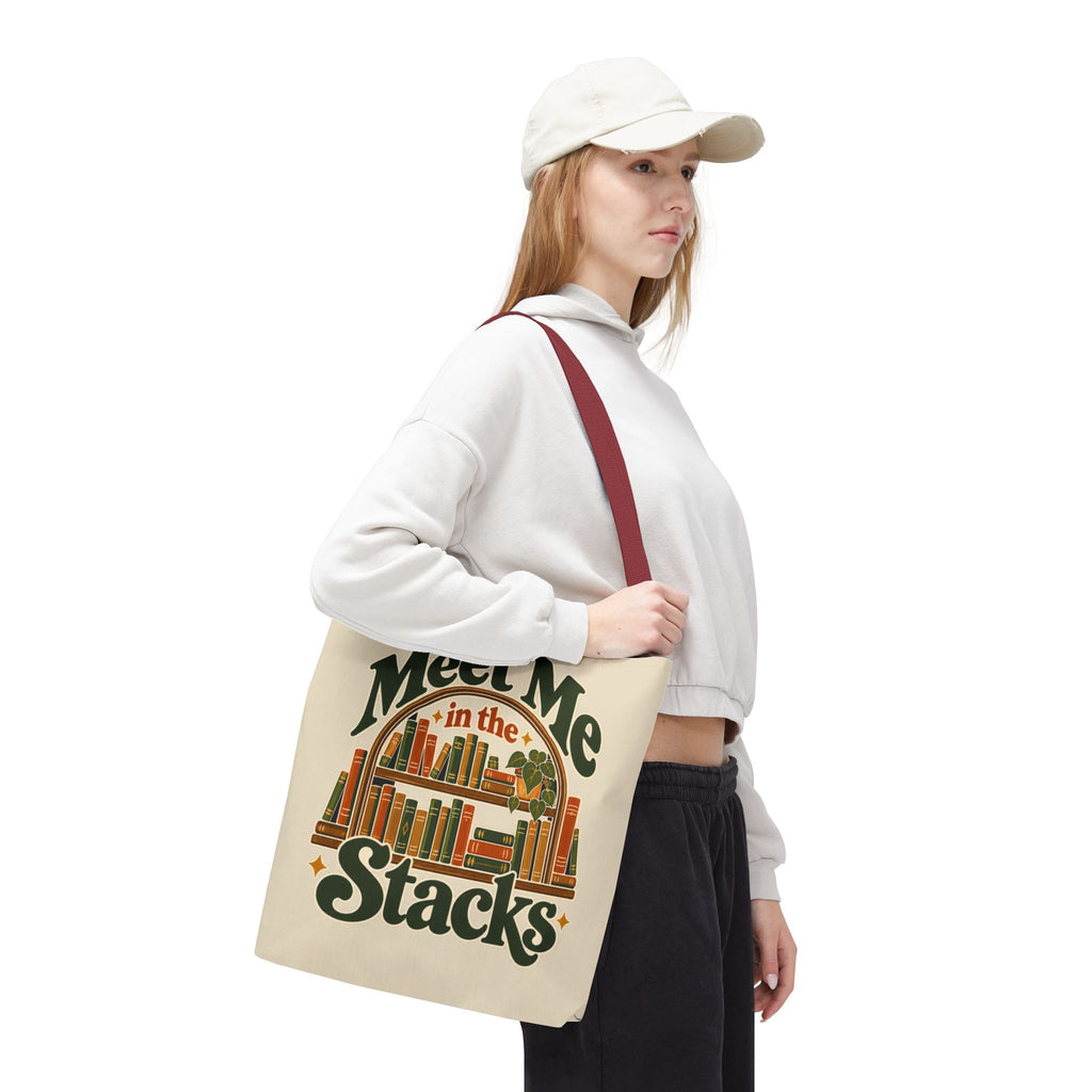 Meet Me in the Stacks Canvas Tote Bag