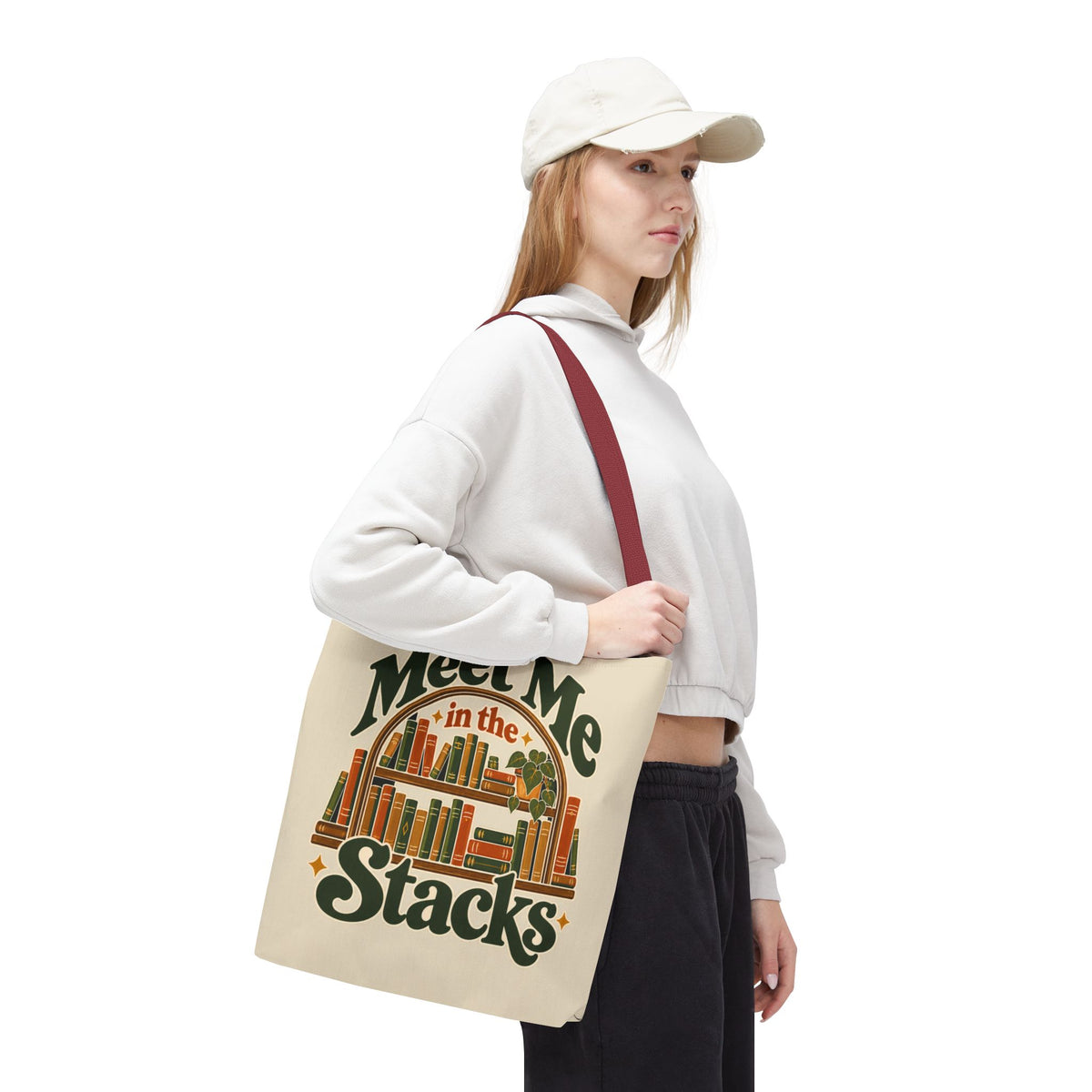 Meet Me in the Stacks Canvas Tote Bag