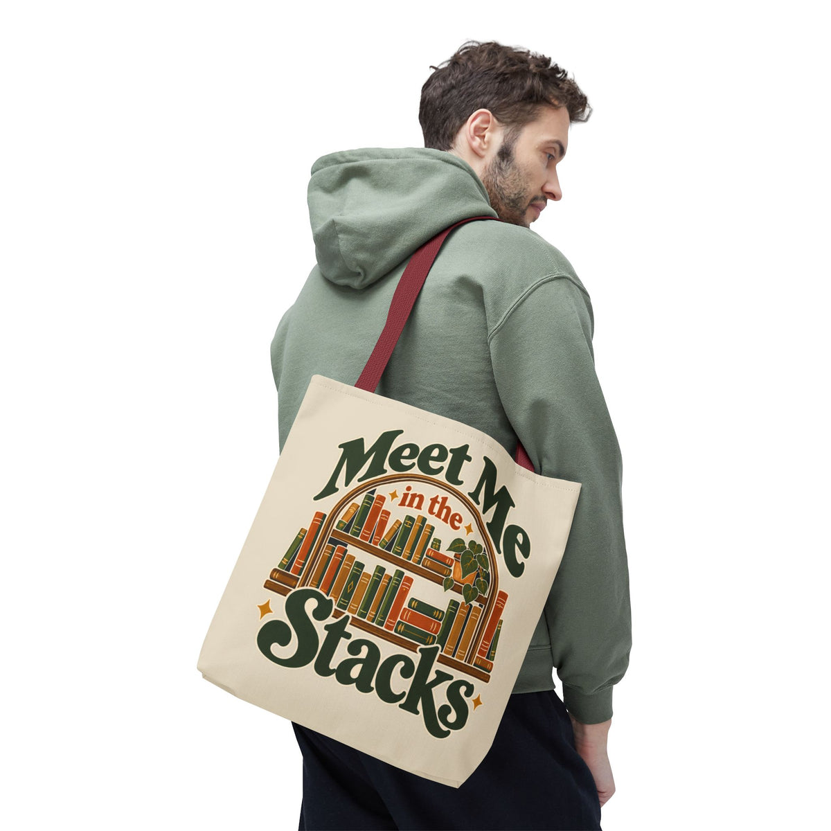 Meet Me in the Stacks Canvas Tote Bag