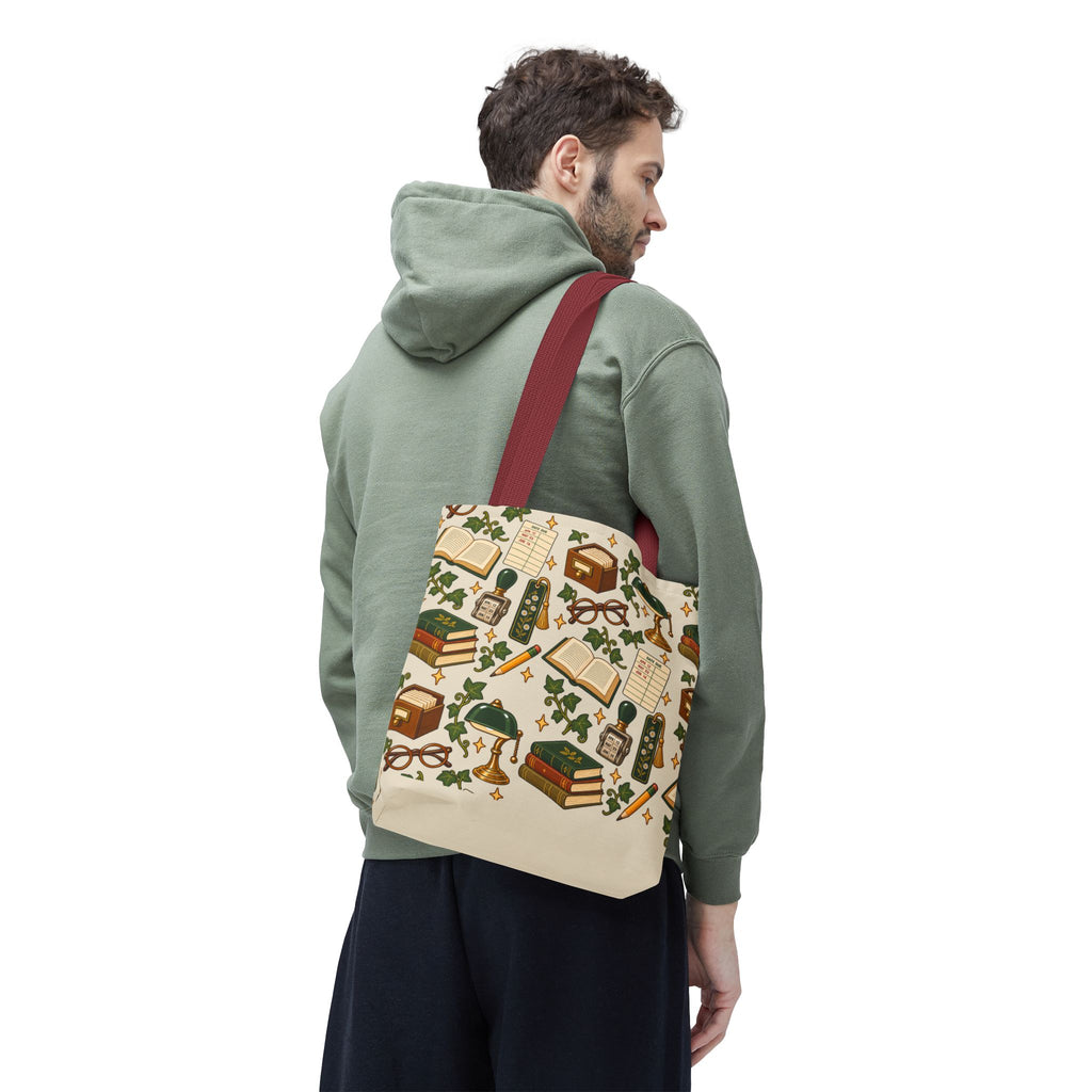 Vintage Library Essentials Pattern Tote Bag