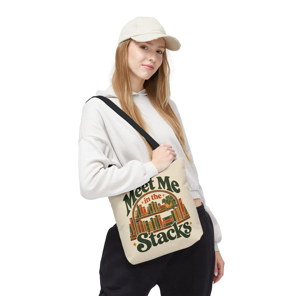 Meet Me in the Stacks Canvas Tote Bag