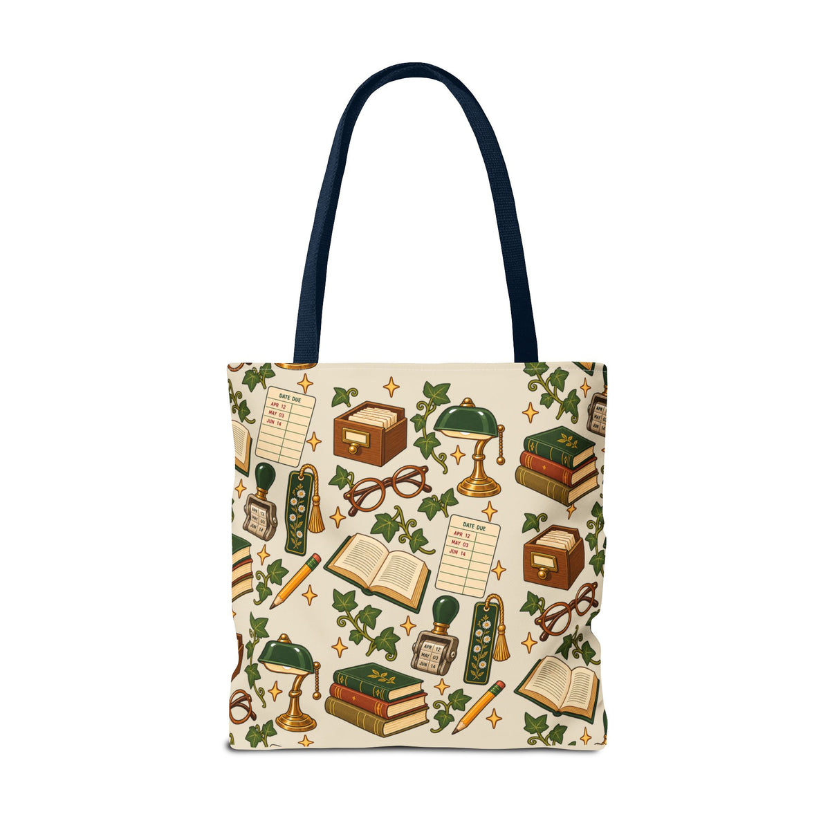 Vintage Library Essentials Pattern Tote Bag