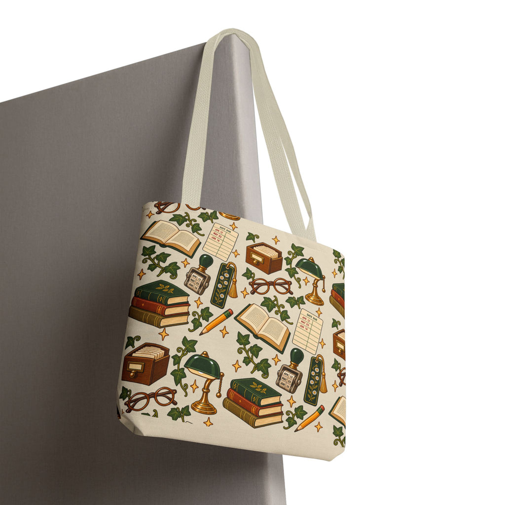 Vintage Library Essentials Pattern Tote Bag
