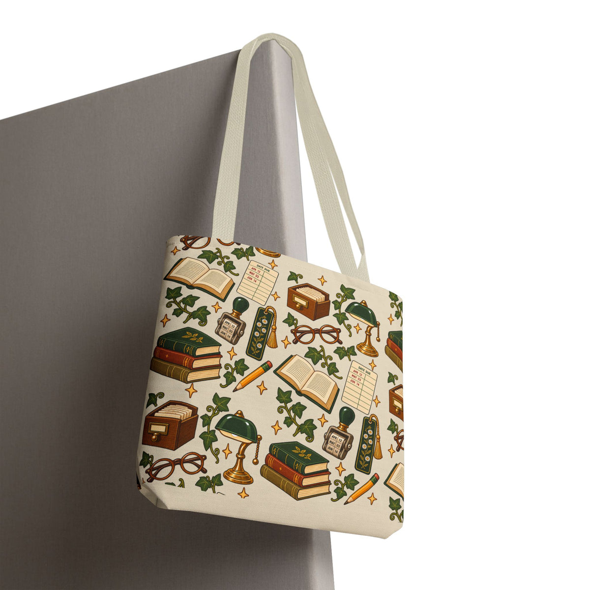 Vintage Library Essentials Pattern Tote Bag