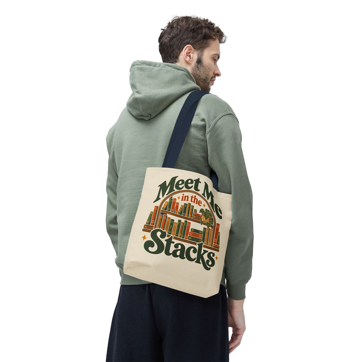 Meet Me in the Stacks Canvas Tote Bag