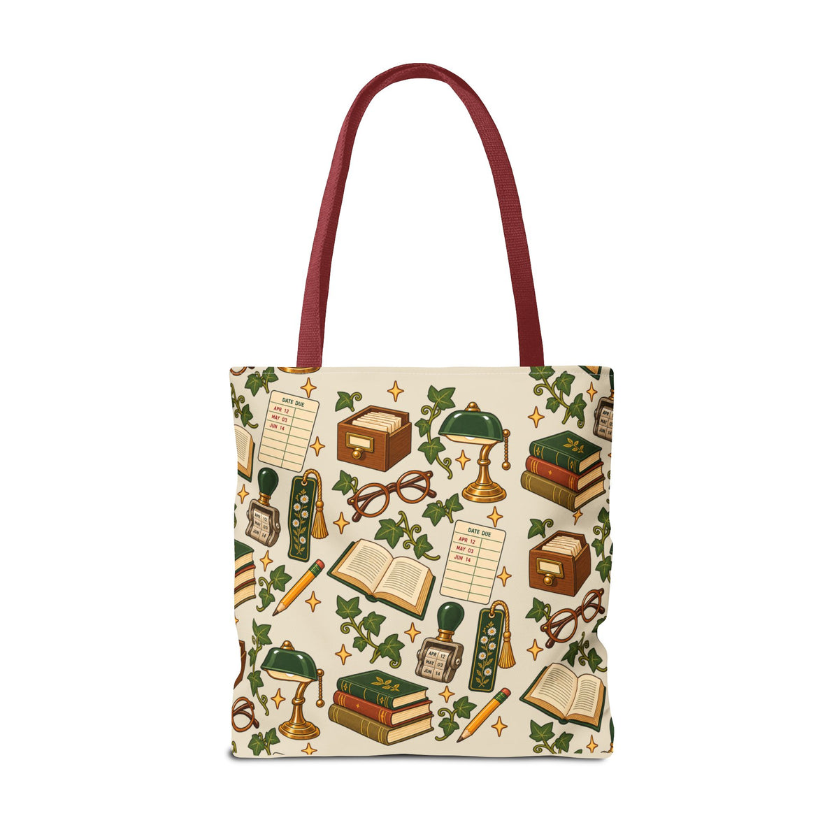 Vintage Library Essentials Pattern Tote Bag