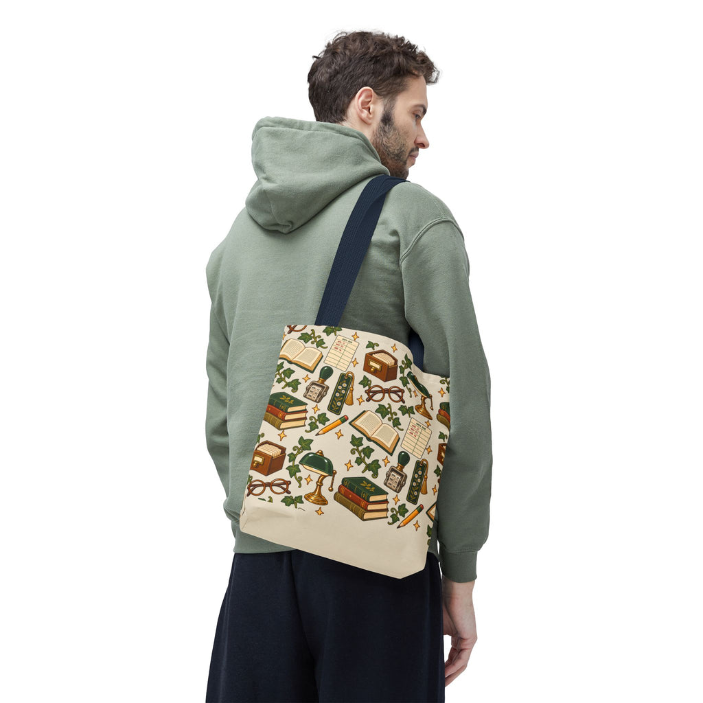 Vintage Library Essentials Pattern Tote Bag
