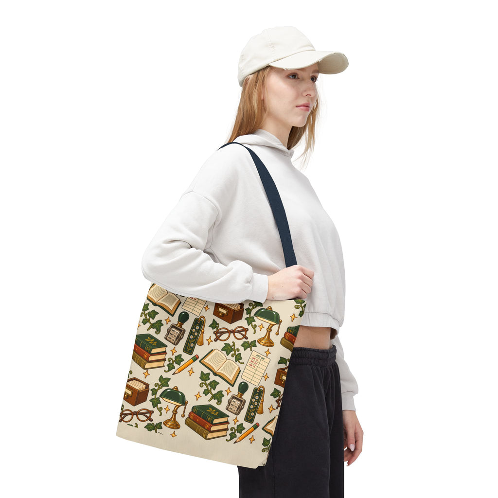 Vintage Library Essentials Pattern Tote Bag