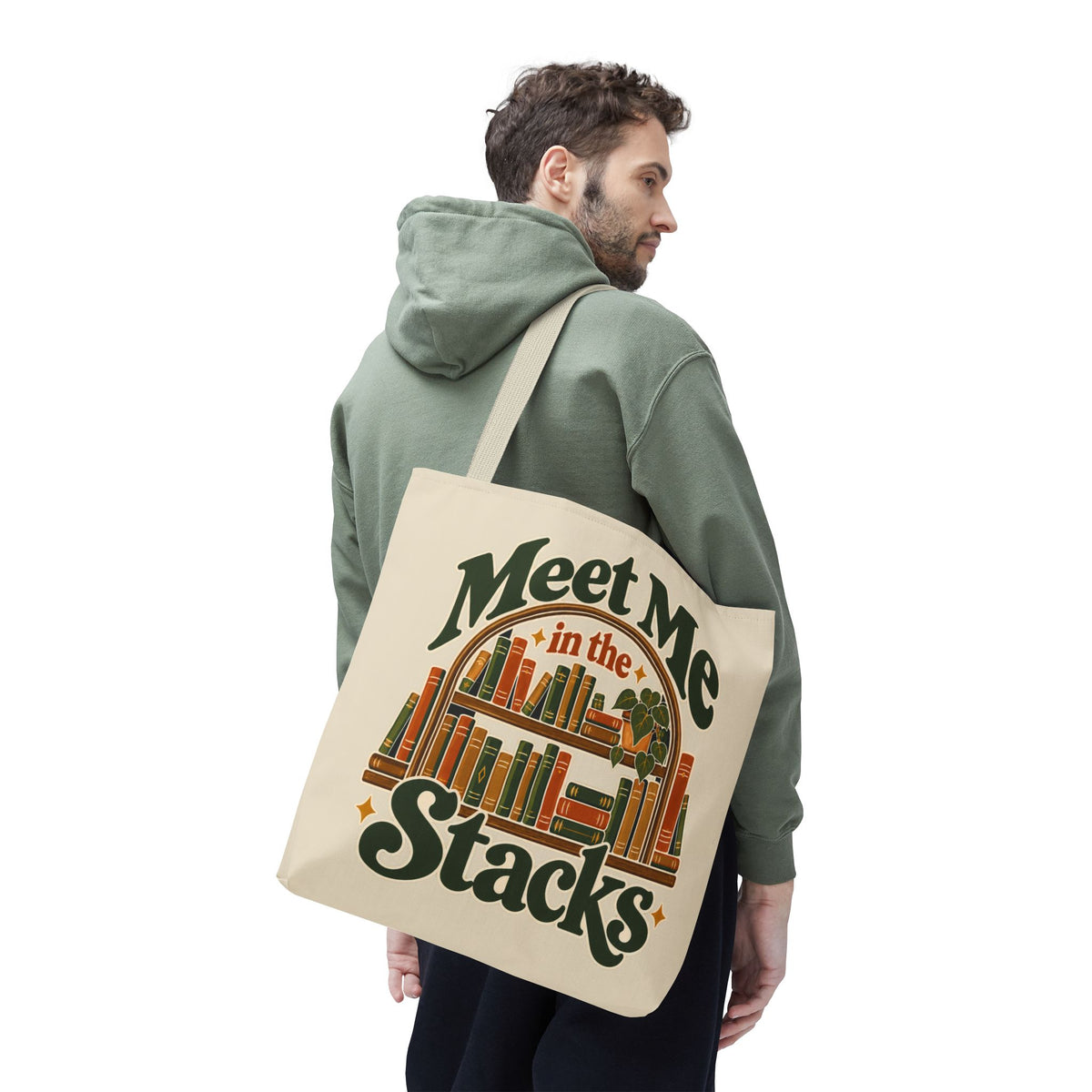Meet Me in the Stacks Canvas Tote Bag