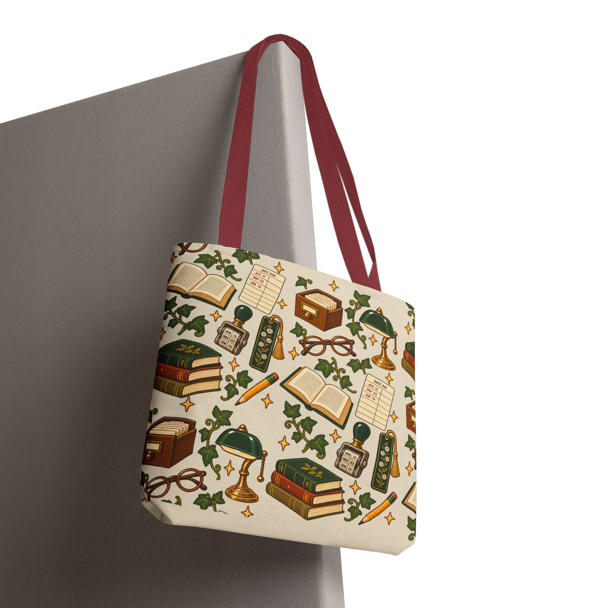 Vintage Library Essentials Pattern Tote Bag