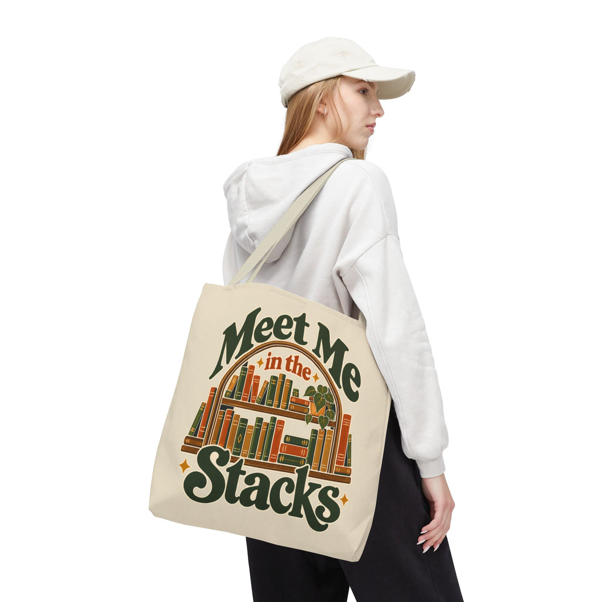 Meet Me in the Stacks Canvas Tote Bag