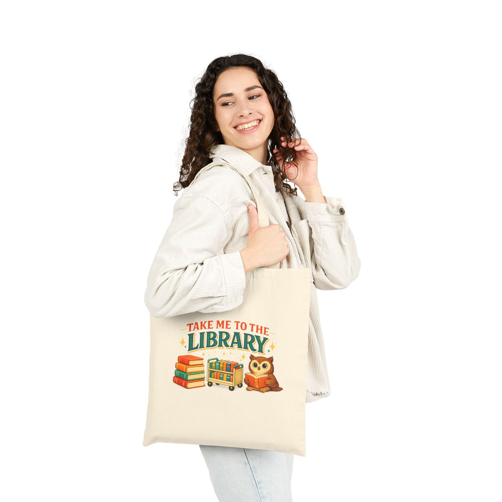 Take Me to the Library Owl Book Tote Bag