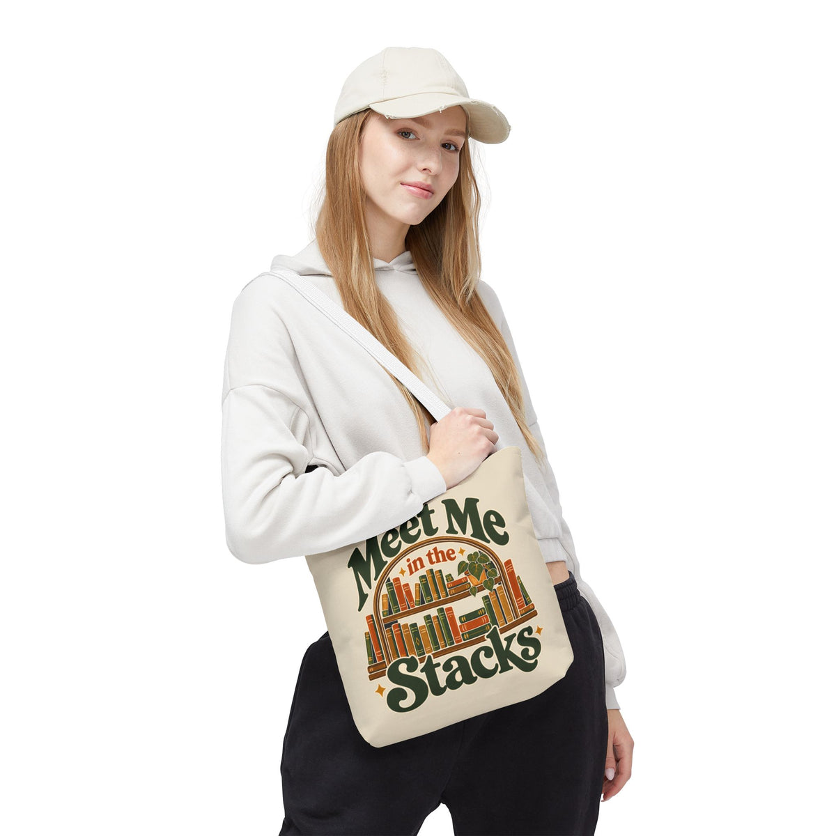 Meet Me in the Stacks Canvas Tote Bag