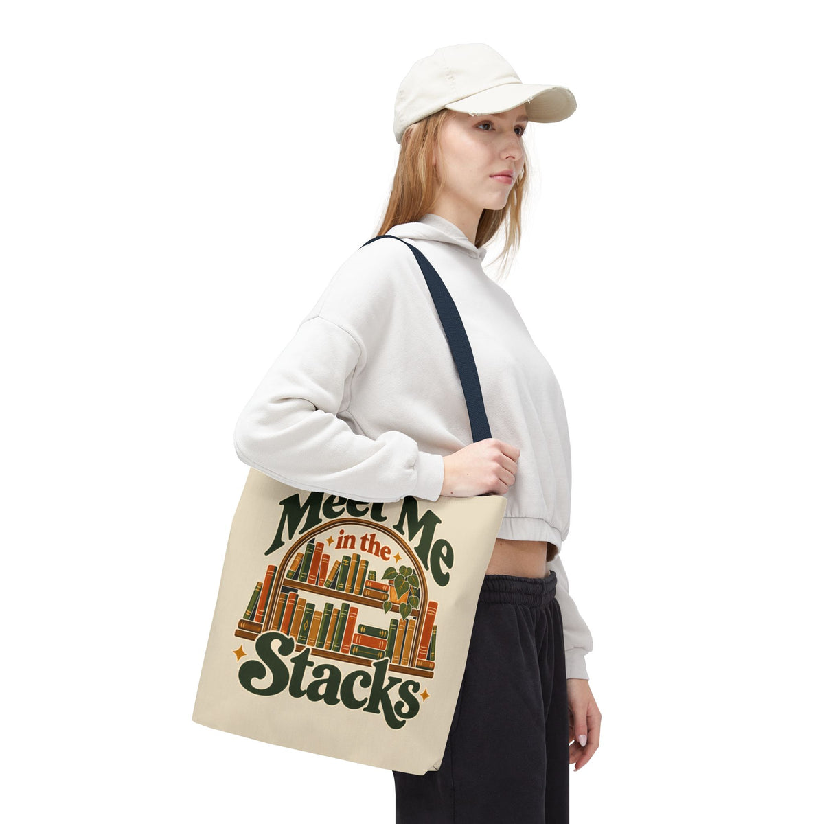 Meet Me in the Stacks Canvas Tote Bag