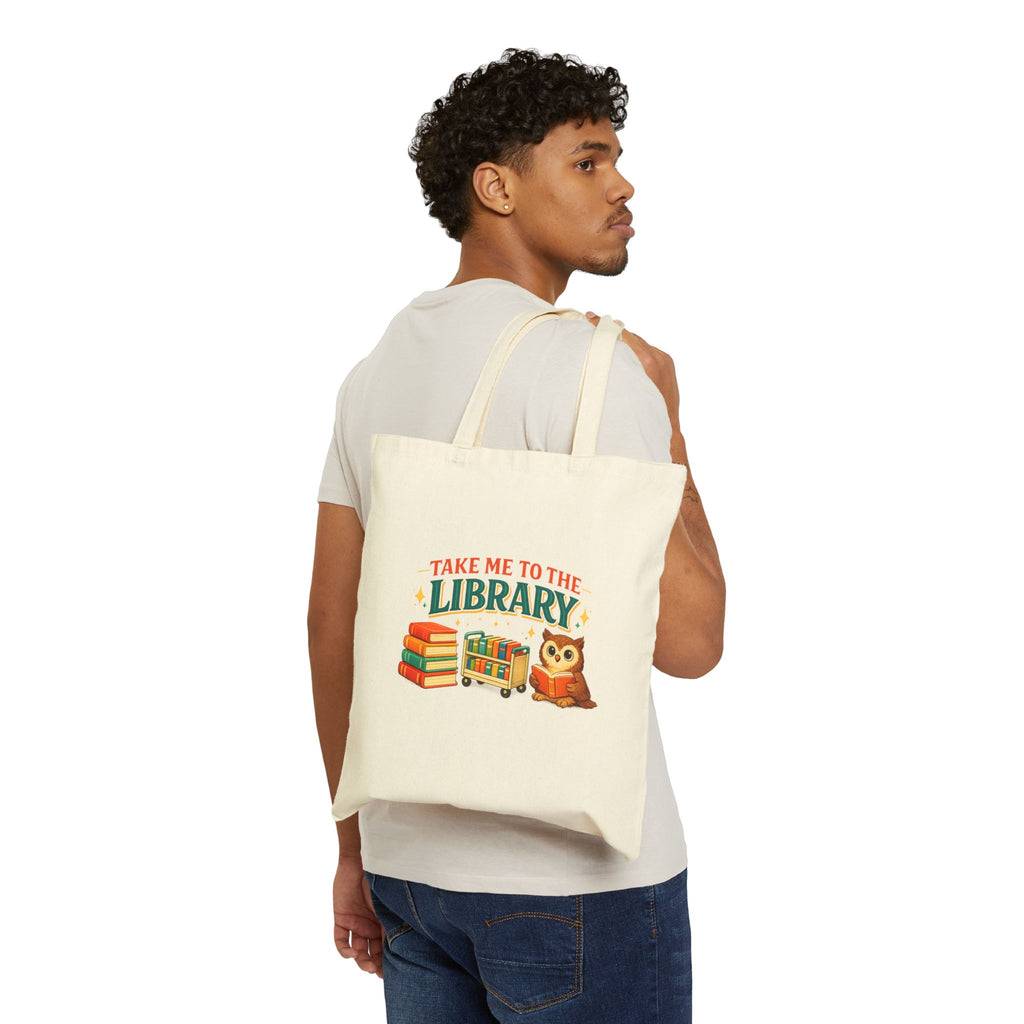 Take Me to the Library Owl Book Tote Bag