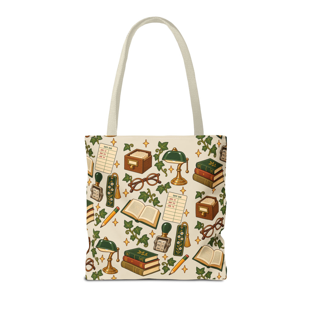 Vintage Library Essentials Pattern Tote Bag