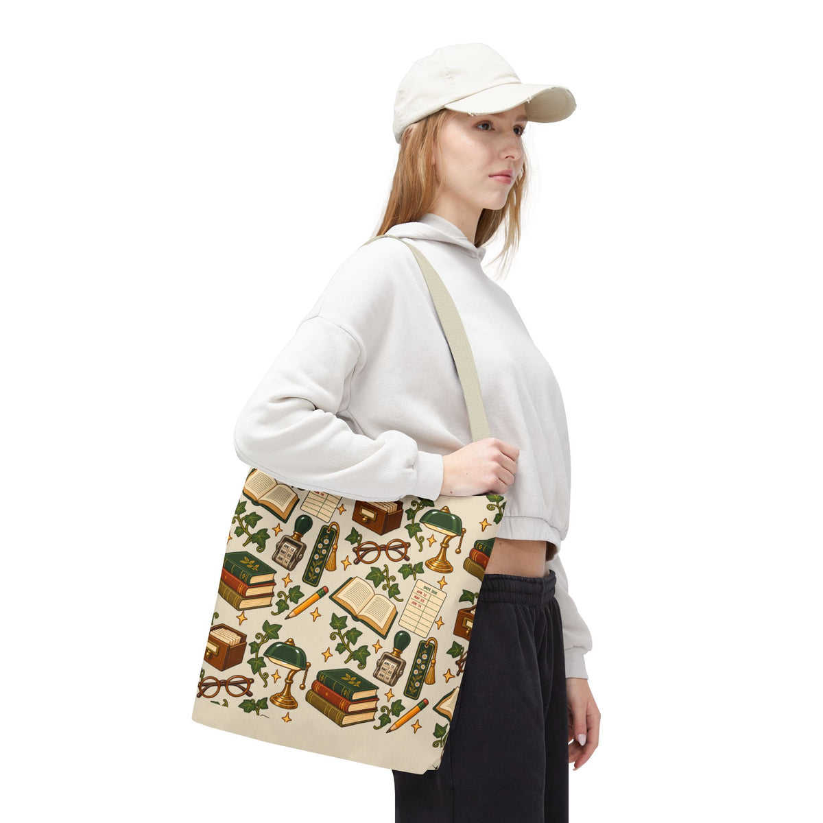 Vintage Library Essentials Pattern Tote Bag