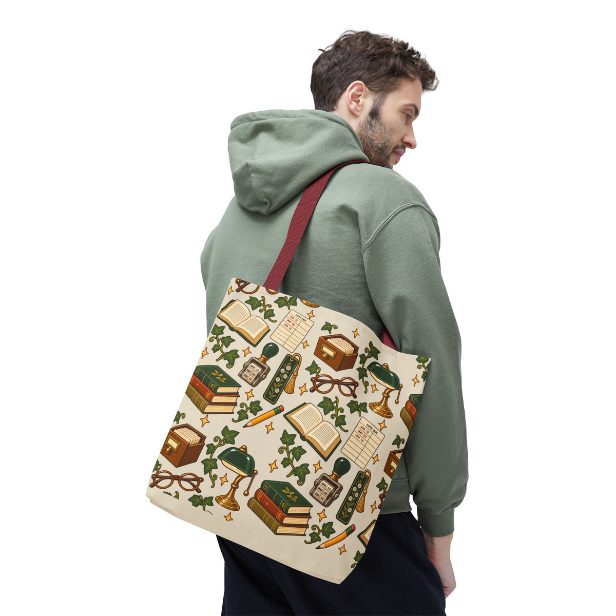 Vintage Library Essentials Pattern Tote Bag
