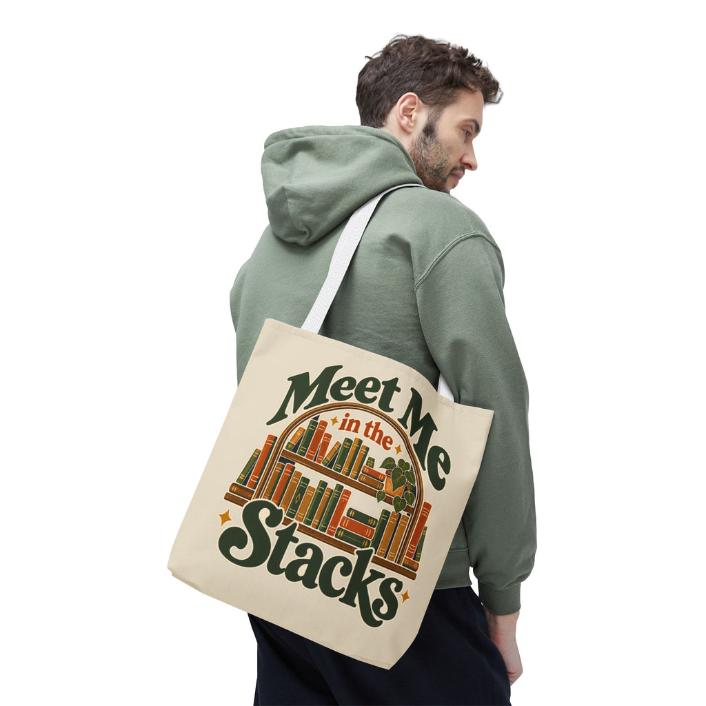 Meet Me in the Stacks Canvas Tote Bag