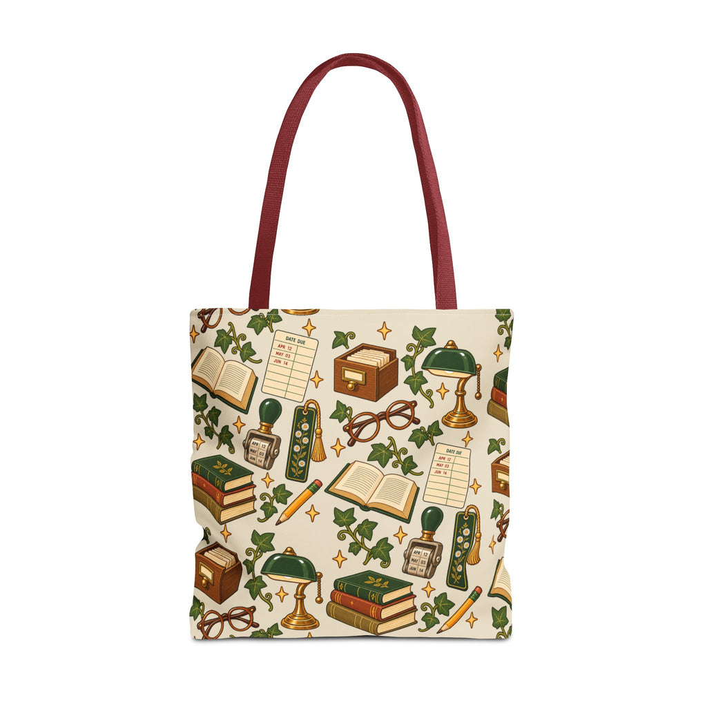Vintage Library Essentials Pattern Tote Bag