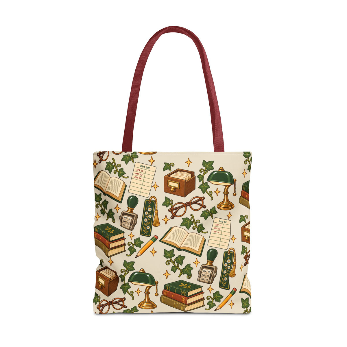 Vintage Library Essentials Pattern Tote Bag