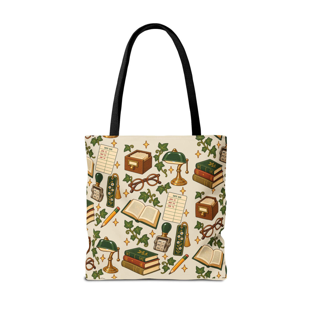 Vintage Library Essentials Pattern Tote Bag