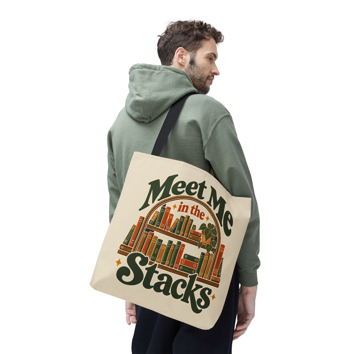Meet Me in the Stacks Canvas Tote Bag