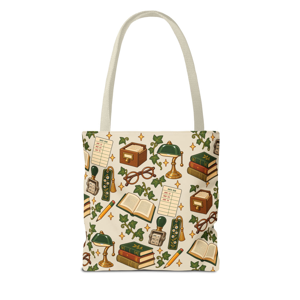 Vintage Library Essentials Pattern Tote Bag