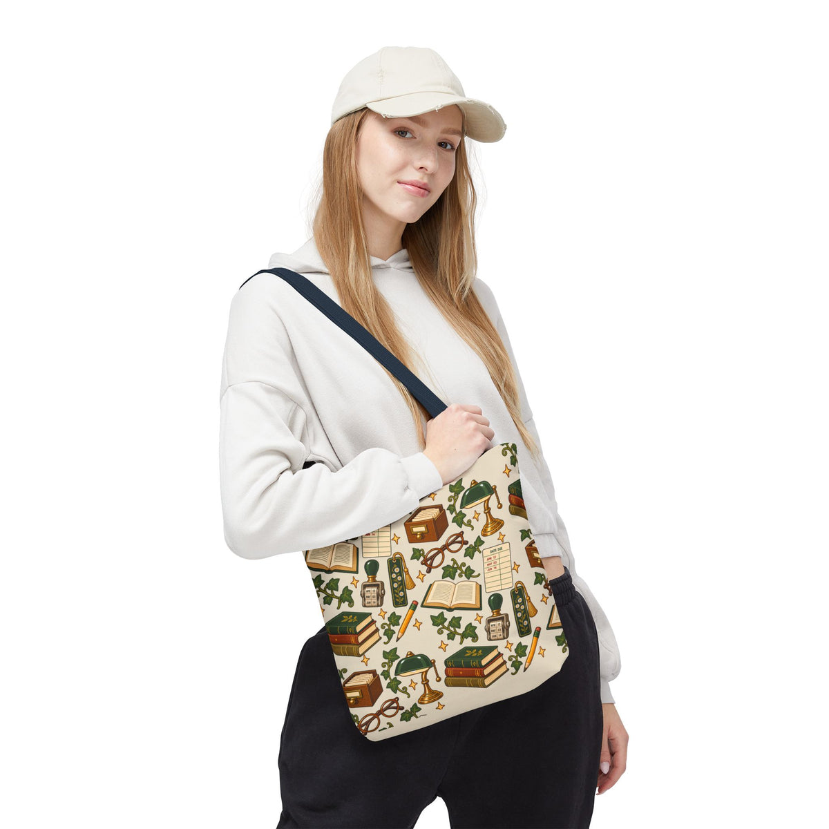 Vintage Library Essentials Pattern Tote Bag