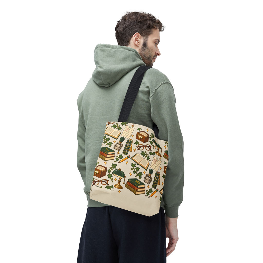 Vintage Library Essentials Pattern Tote Bag